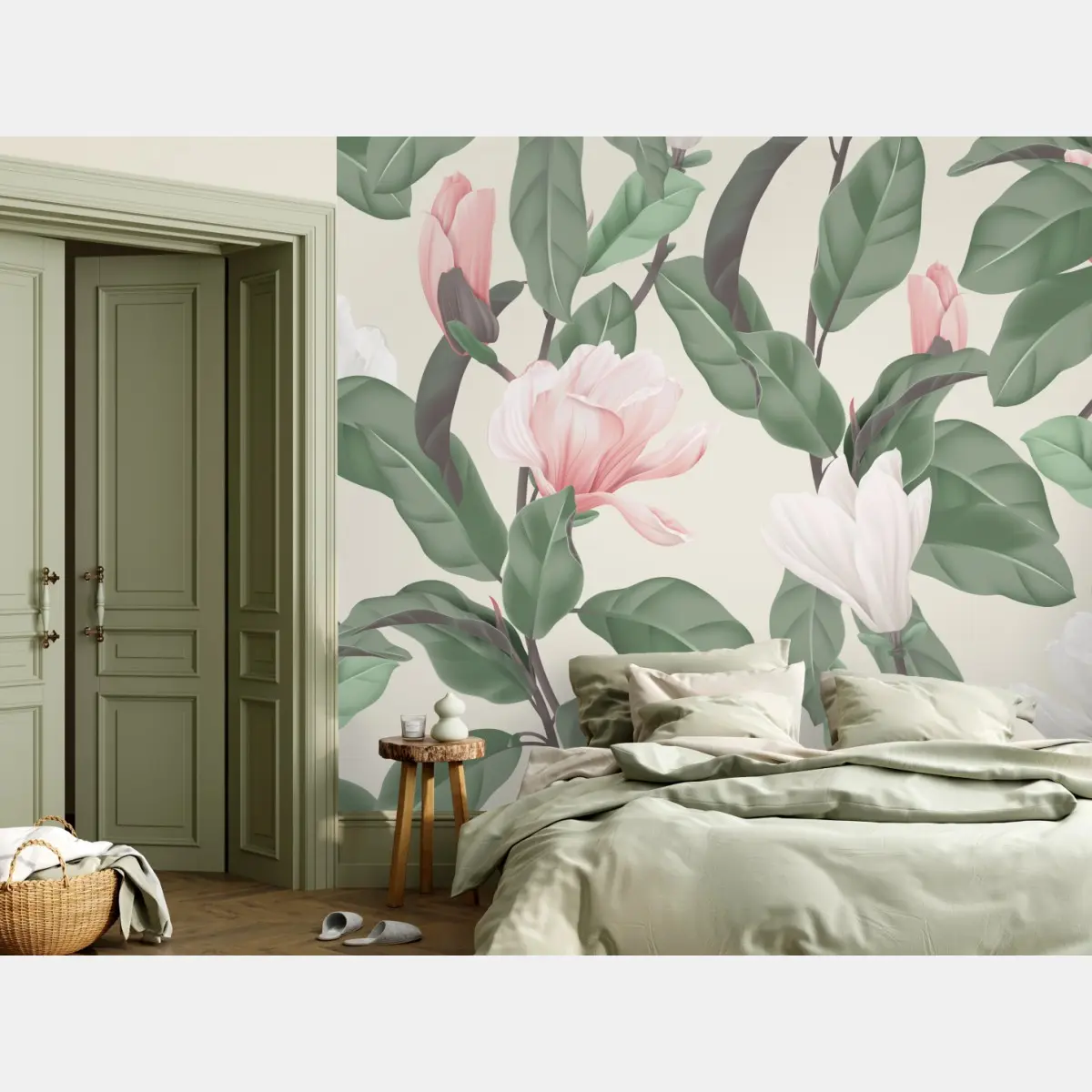 Fototapete pastell magnolienmuster – Pixers®