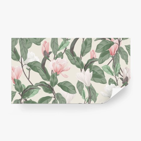 Fototapete pastell magnolienmuster – Pixers®