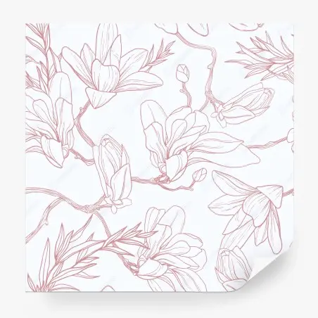Fototapete zartes magnolienmuster in sanftem rosa – Pixers®