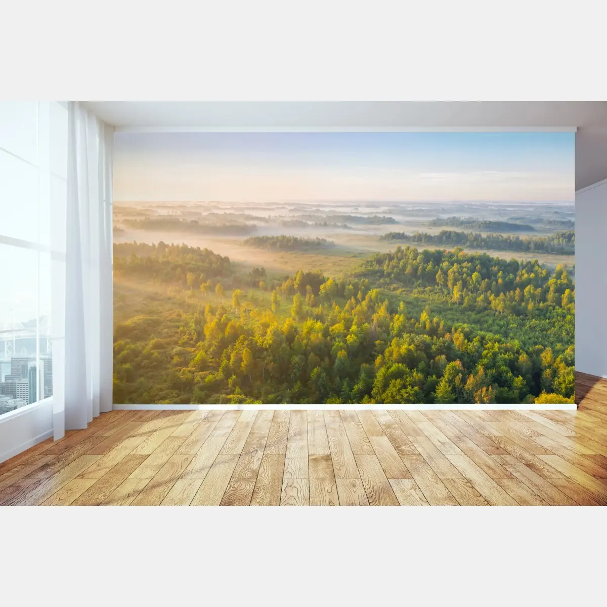 Fototapete nebliger morgen im sumpf von Zvanets – Pixers®
