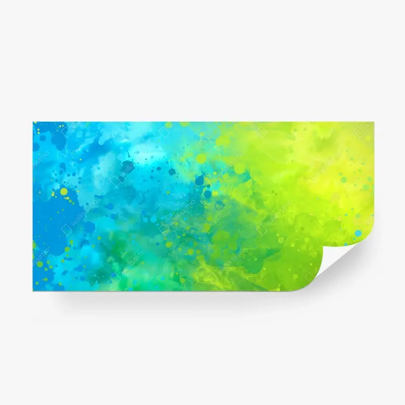 Fototapete lebhafte türkis und limetten aquarellspritzer