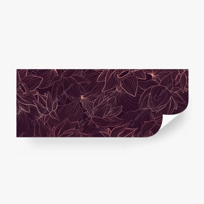 Fototapete elegantes rosa linienblumenmuster