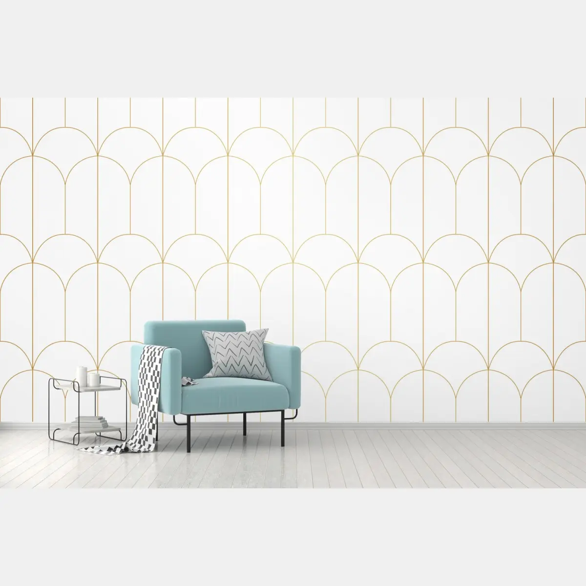 Fototapete goldenes art deco bogenmuster – Pixers®