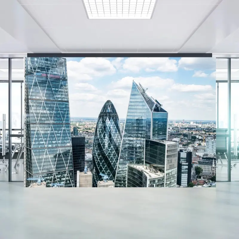 Fototapete moderne London skyline mit gläsernen wolkenkratzern
