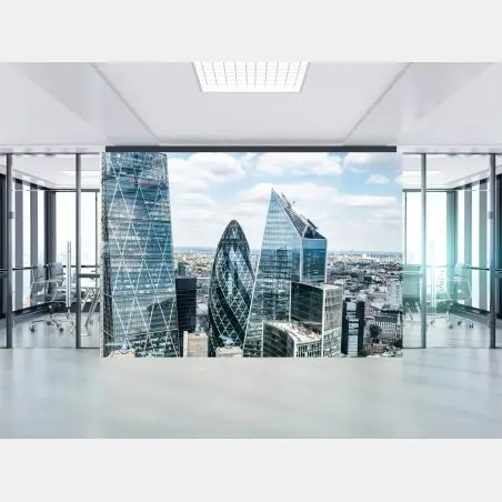Fototapete moderne London skyline mit gläsernen wolkenkratzern – Pixers®