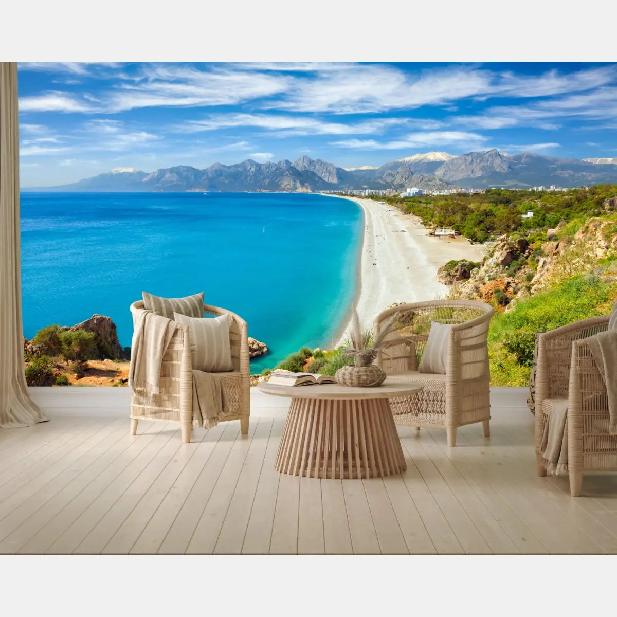 Fototapete ruhiger strand von Konyaalti, Antalya – Pixers®