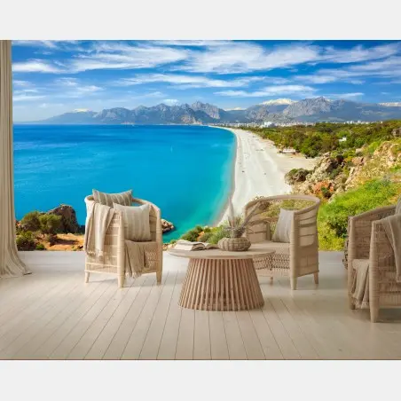 Fototapete ruhiger strand von Konyaalti, Antalya – Pixers®