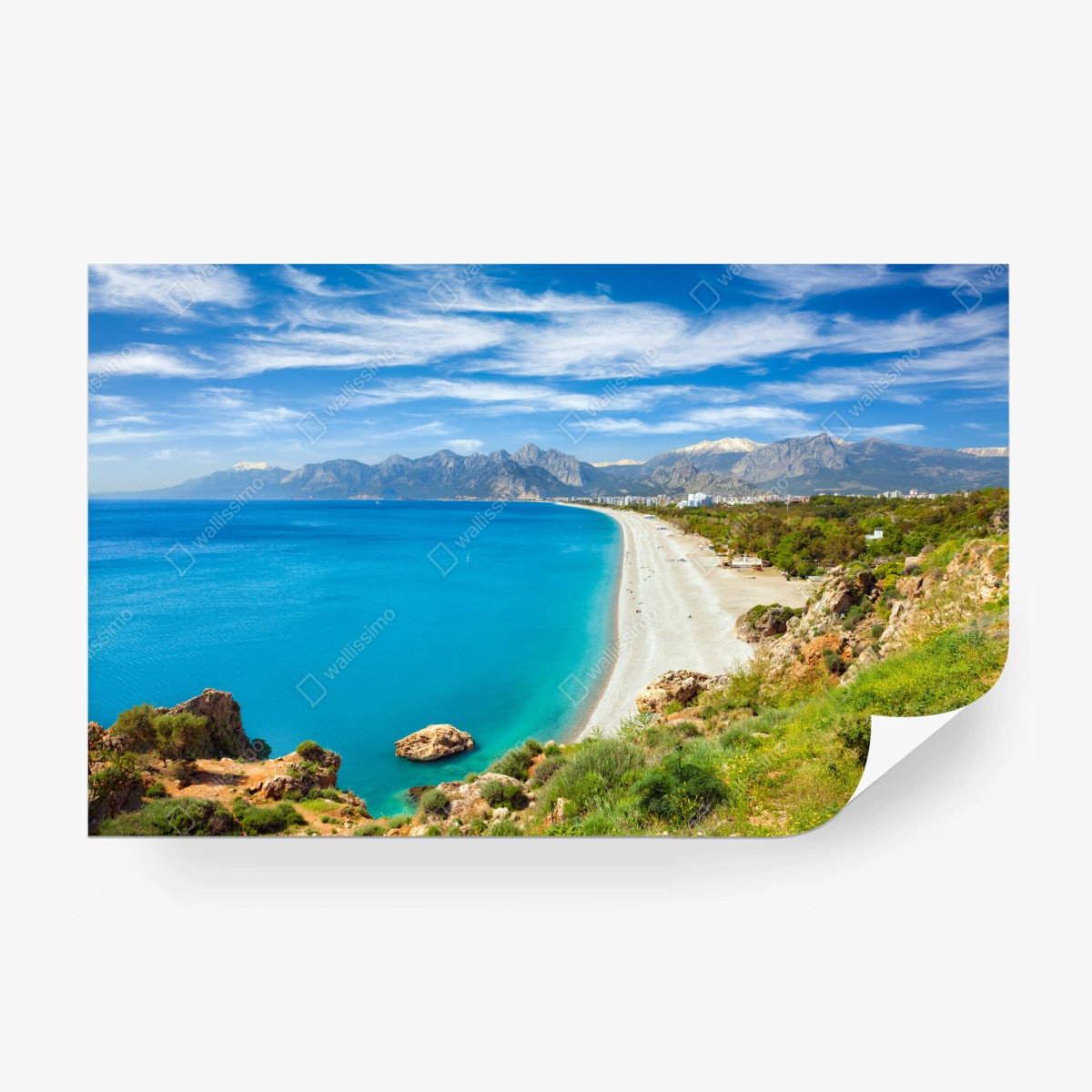 Fototapete ruhiger strand von Konyaalti, Antalya – Pixers®