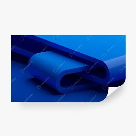 Fototapete minimalistische blaue geometrische schleife – Pixers®