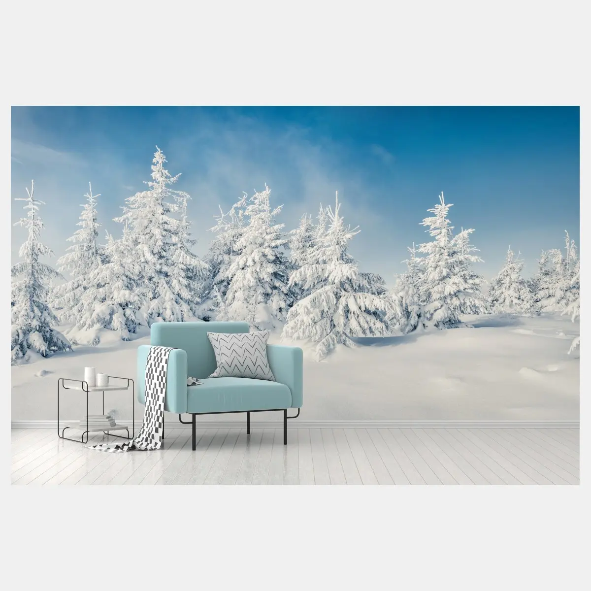 Fototapete panorama verschneiten waldes – Pixers®