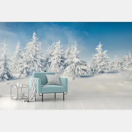 Fototapete panorama verschneiten waldes – Pixers®
