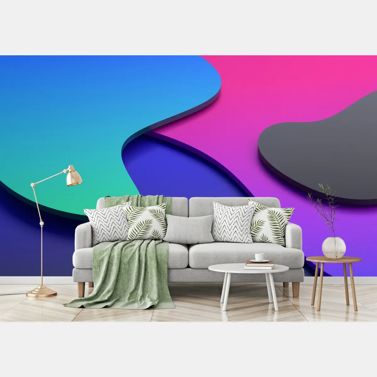 Fototapete lebhafte abstrakte 3d-kurven – Pixers®