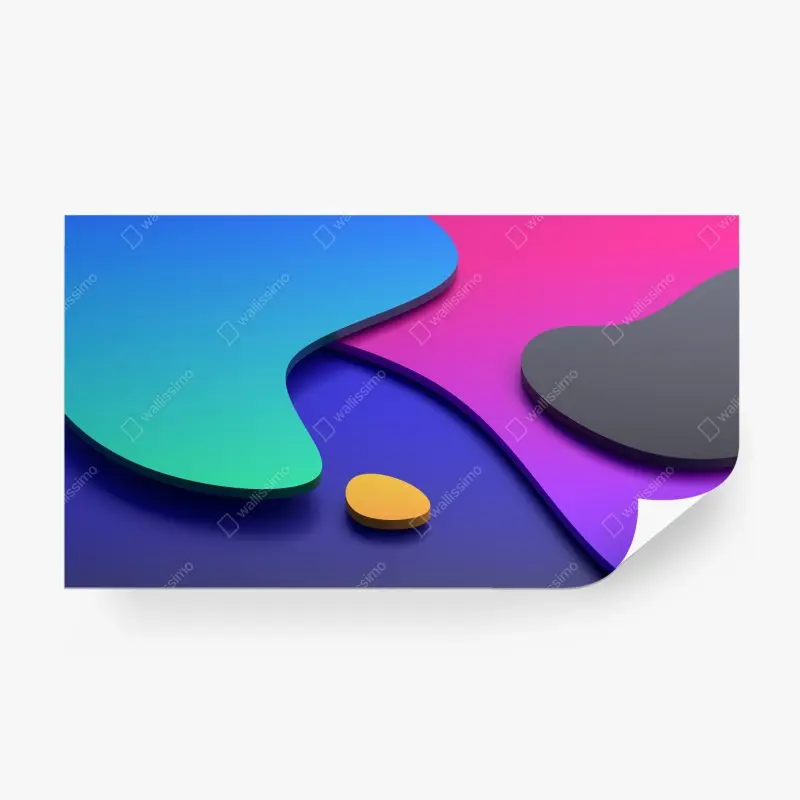 Fototapete lebhafte abstrakte 3d-kurven