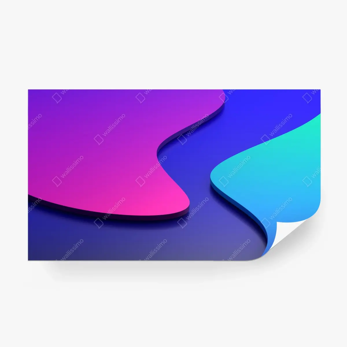 Fototapete leuchtende lila-blaue abstrakte 3d-formen – Pixers®