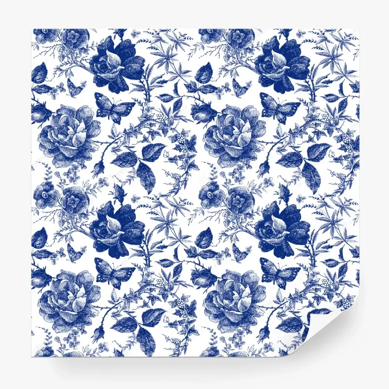 Fototapete blaues blumen toile-muster