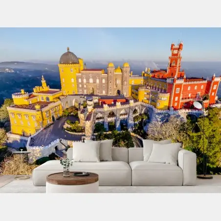 Fototapete bunter palast Pena in Sintra – Pixers®