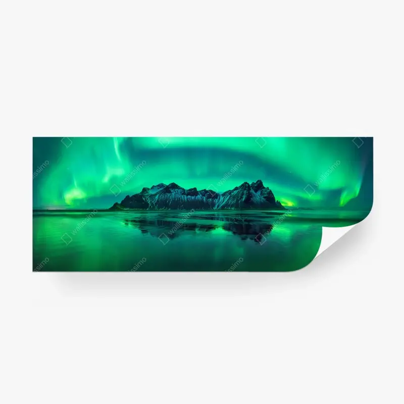 Fototapete nordlicht über Vestrahorn, Stokksnes