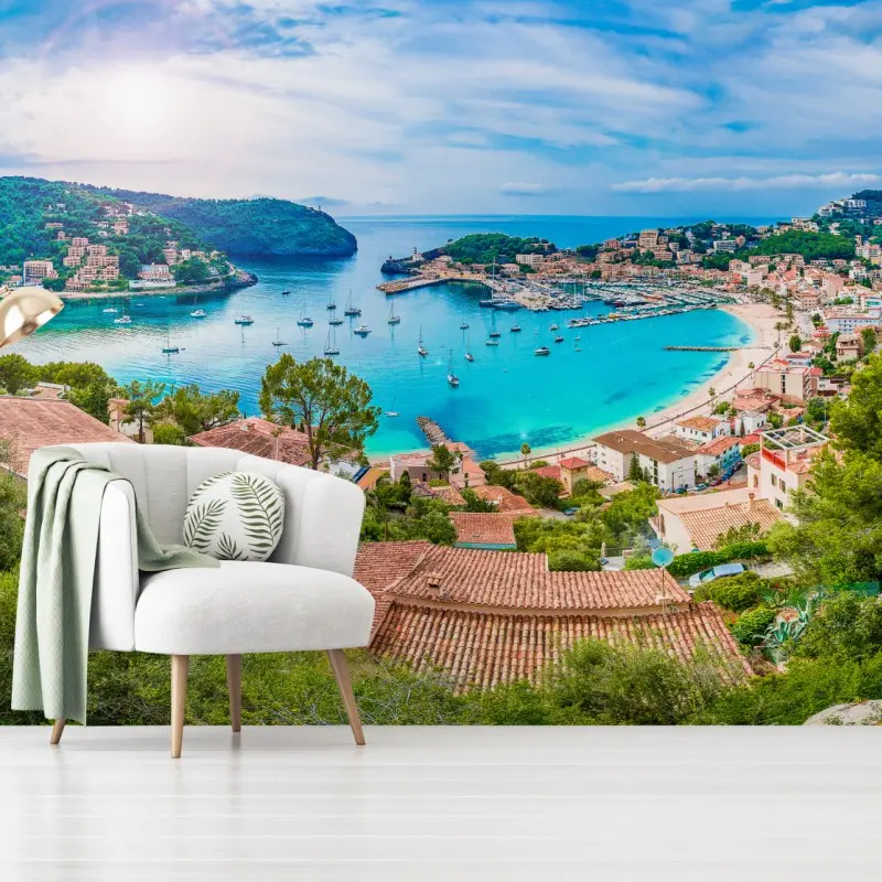 Fototapete sonnige panoramaaufnahme von Port de Soller