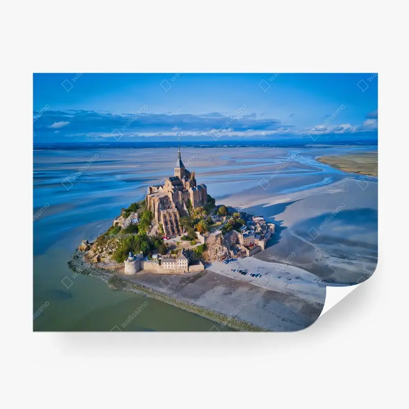 Fototapete Mont Saint-Michel luftaufnahme panorama