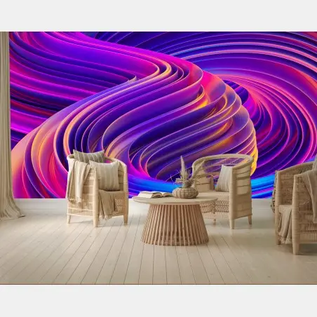 Fototapete leuchtender lila 3d bandwirbel – Pixers®
