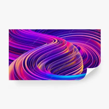 Fototapete leuchtender lila 3d bandwirbel – Pixers®