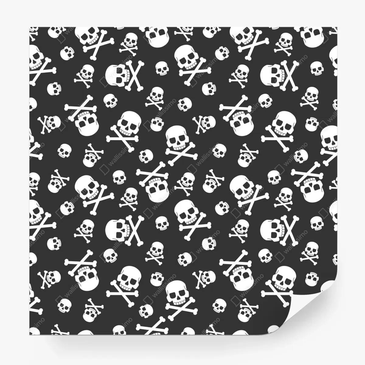 Fototapete weißes totenkopf muster auf grauem hintergrund – Pixers®