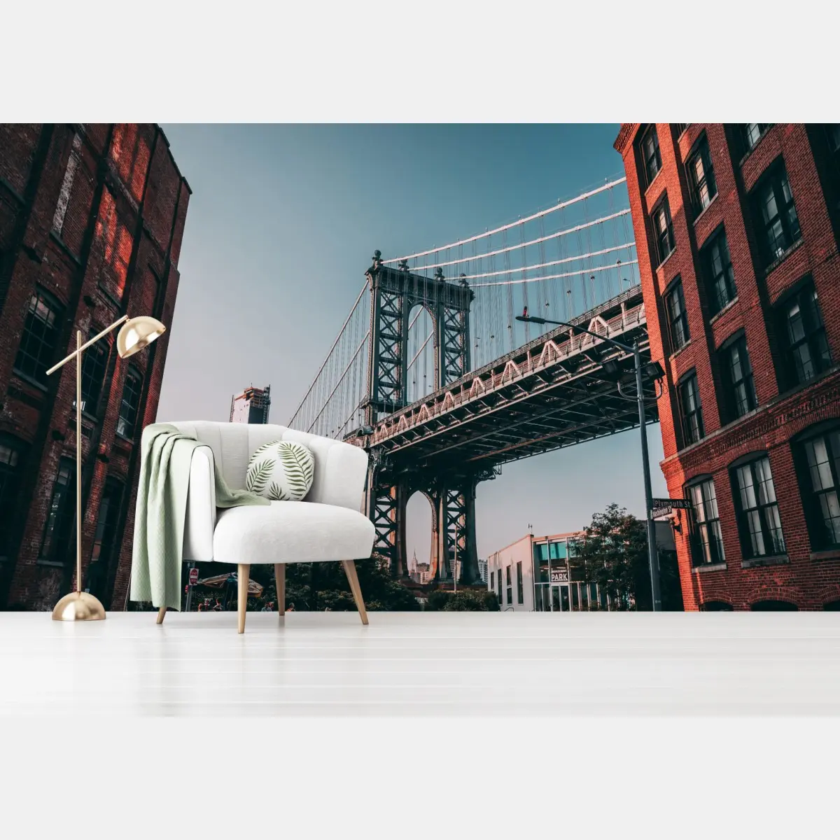 Fototapete Manhattan brücke in urbaner perspektive – Pixers®