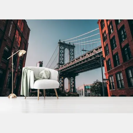 Fototapete Manhattan brücke in urbaner perspektive – Pixers®
