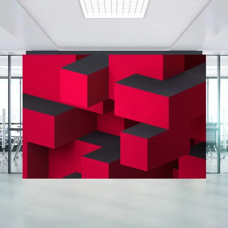 Fototapete kräftige rote geometrische blöcke