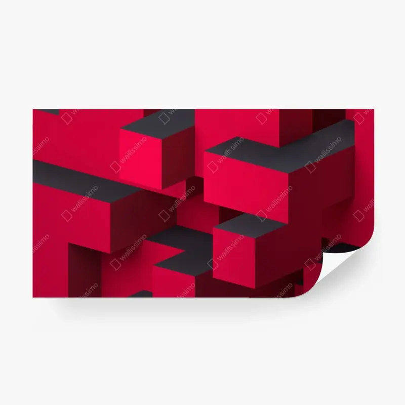 Fototapete kräftige rote geometrische blöcke