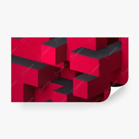 Fototapete kräftige rote geometrische blöcke – Pixers®