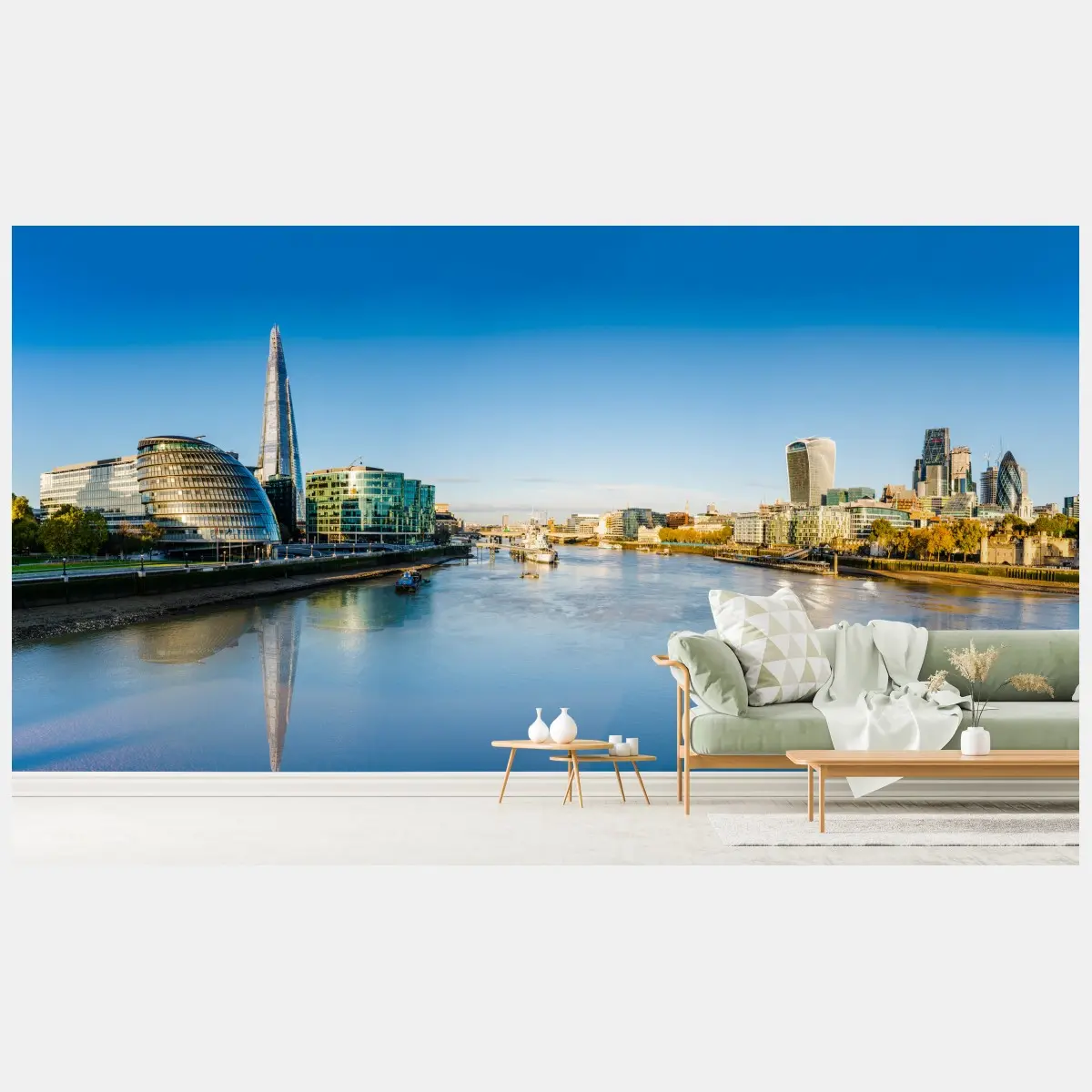 Fototapete London panoramablick über dem fluss – Pixers®