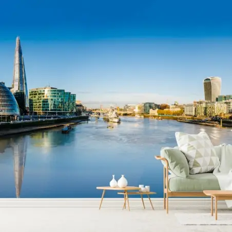 Fototapete London panoramablick über dem fluss