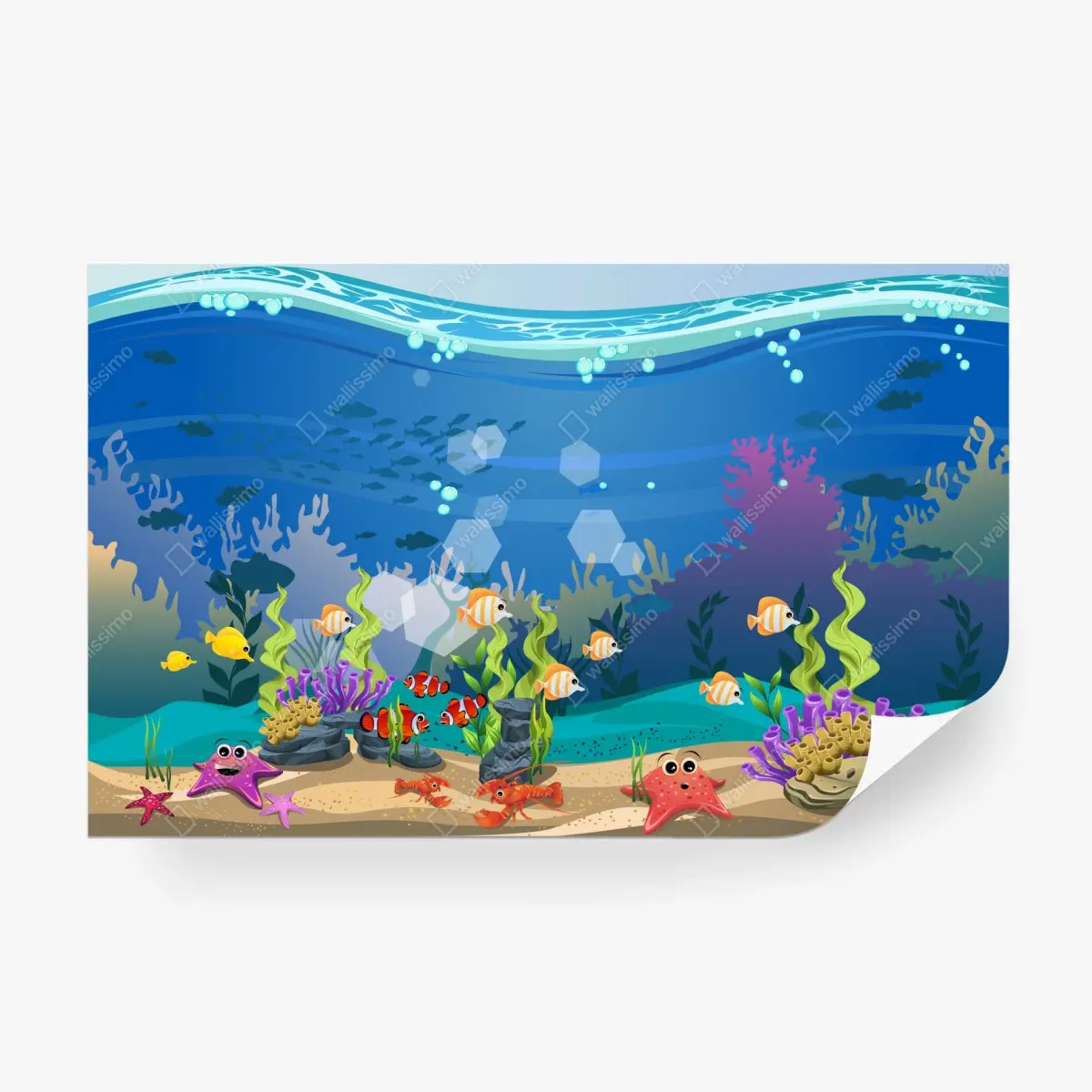 Fototapete verspielte unterwasserwelt mit korallenriff – Pixers®