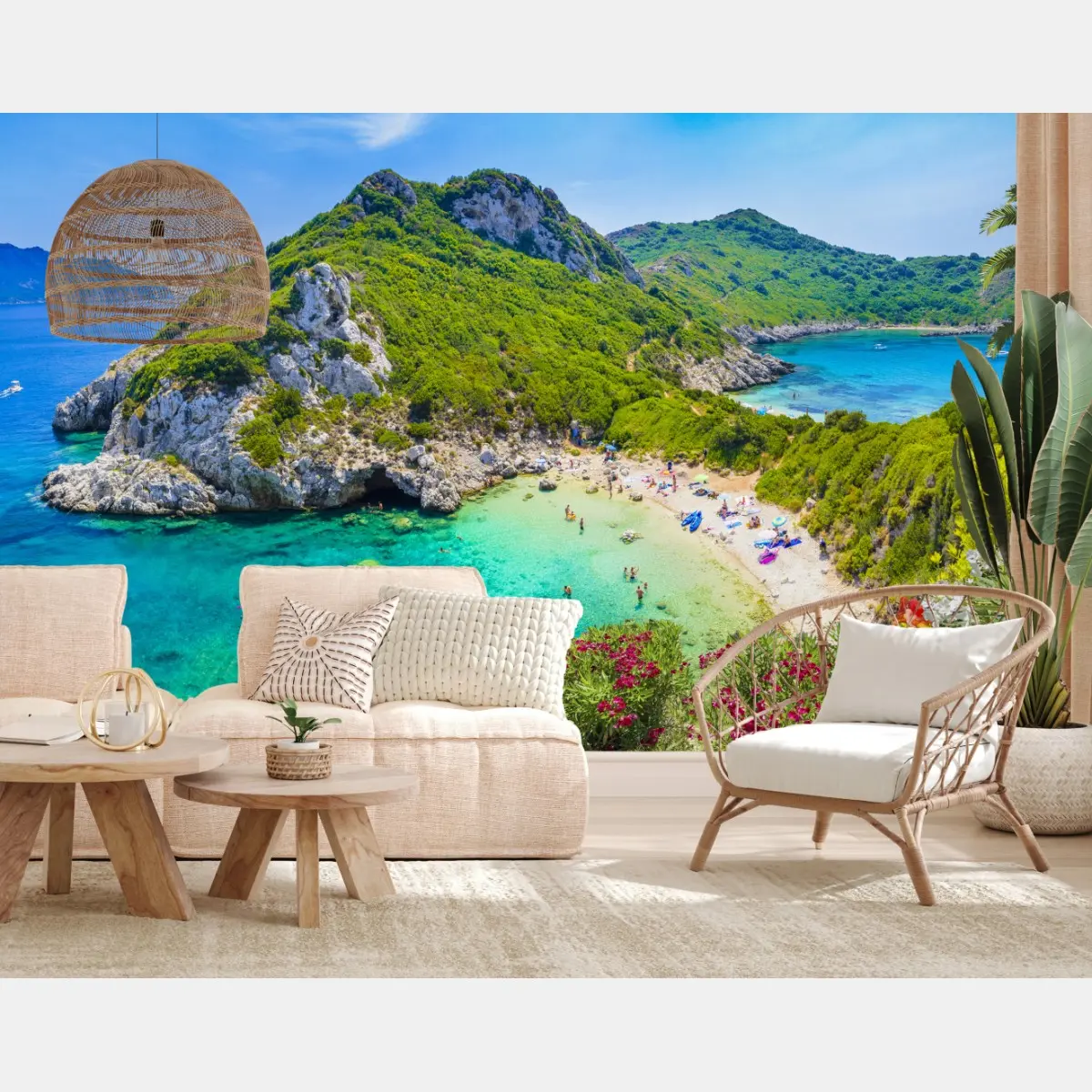 Fototapete Porto Timoni panoramischer strand, Korfu – Pixers®