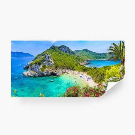 Fototapete Porto Timoni panoramischer strand, Korfu – Pixers®