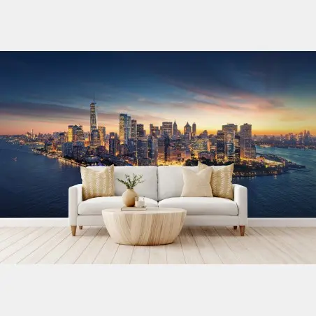 Fototapete Manhattan panorama bei sonnenaufgang – Pixers®