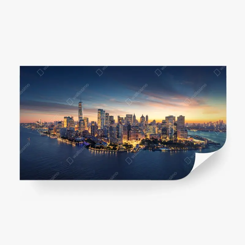 Fototapete Manhattan panorama bei sonnenaufgang