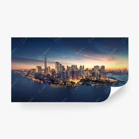 Fototapete Manhattan panorama bei sonnenaufgang – Pixers®