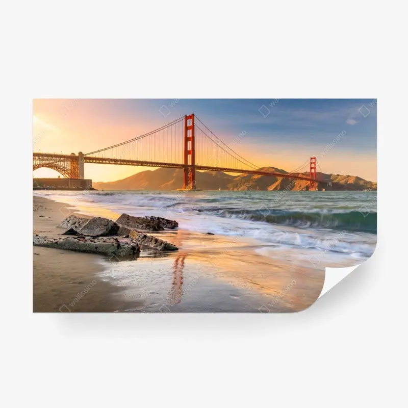 Fototapete sonnenuntergang an der Golden Gate Bridge
