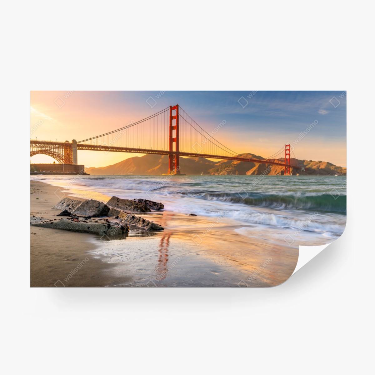 Fototapete sonnenuntergang an der Golden Gate Bridge – Pixers®