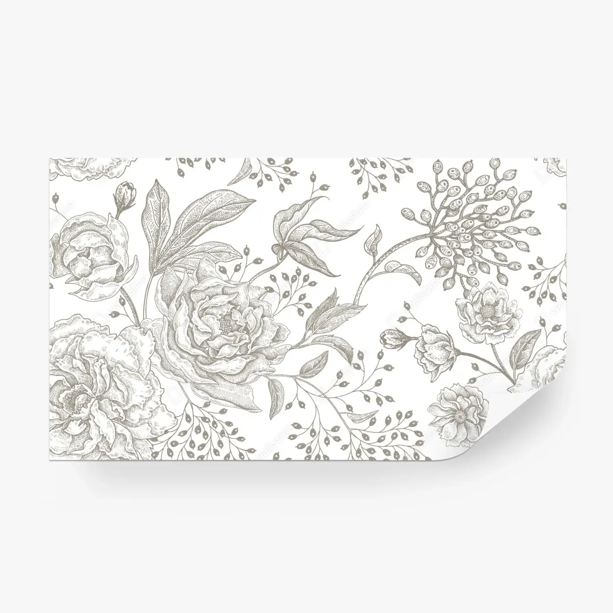 Fototapete zartes botanisches blumenmuster im vintage-stil – Pixers®