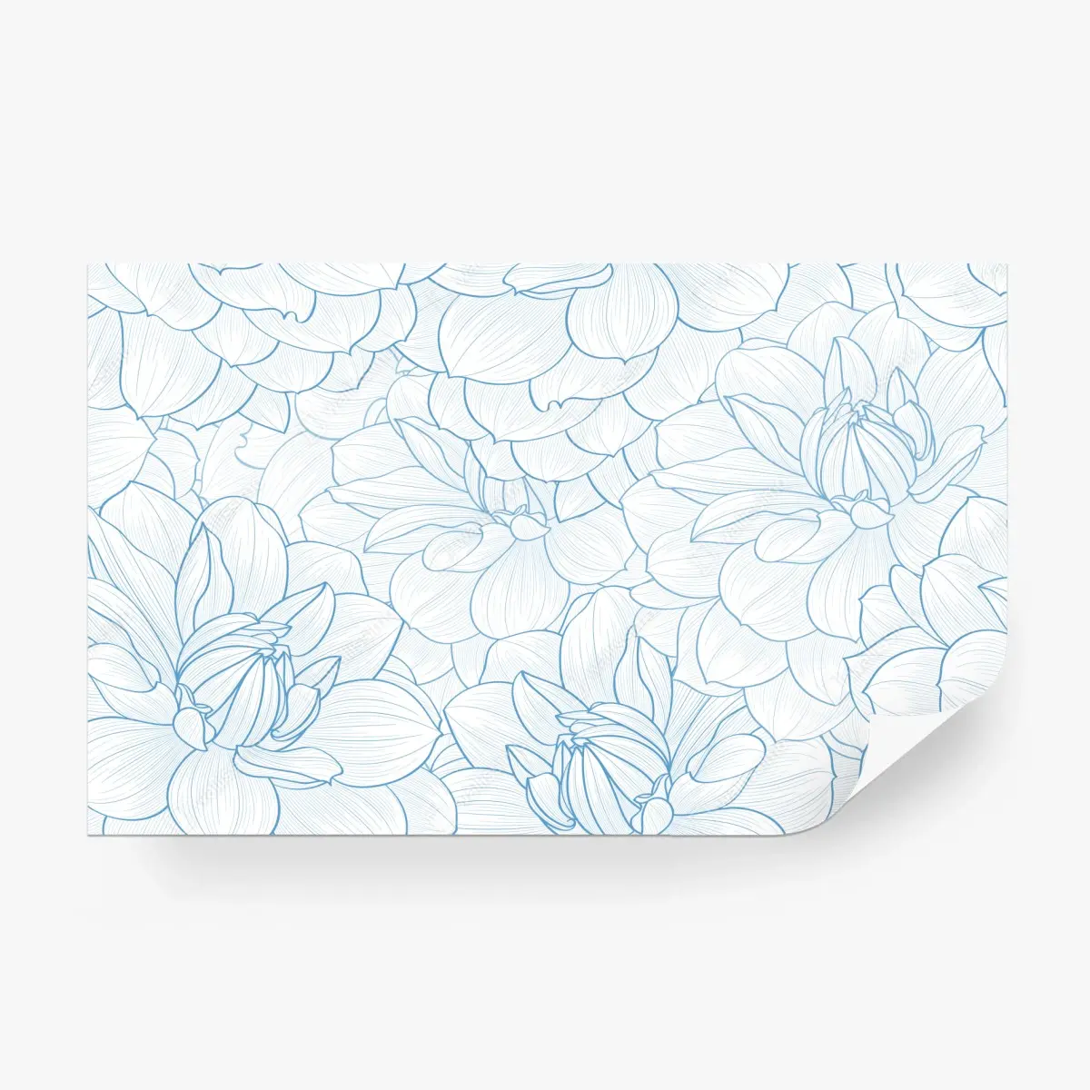 Fototapete zartes blaues blumenmuster – Pixers®