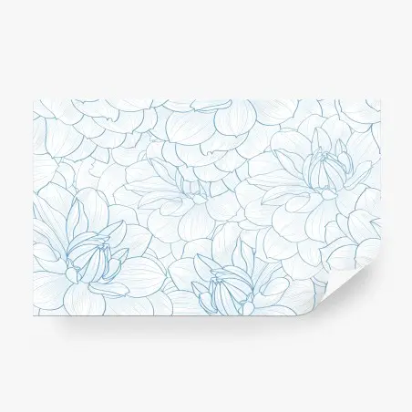 Fototapete zartes blaues blumenmuster – Pixers®