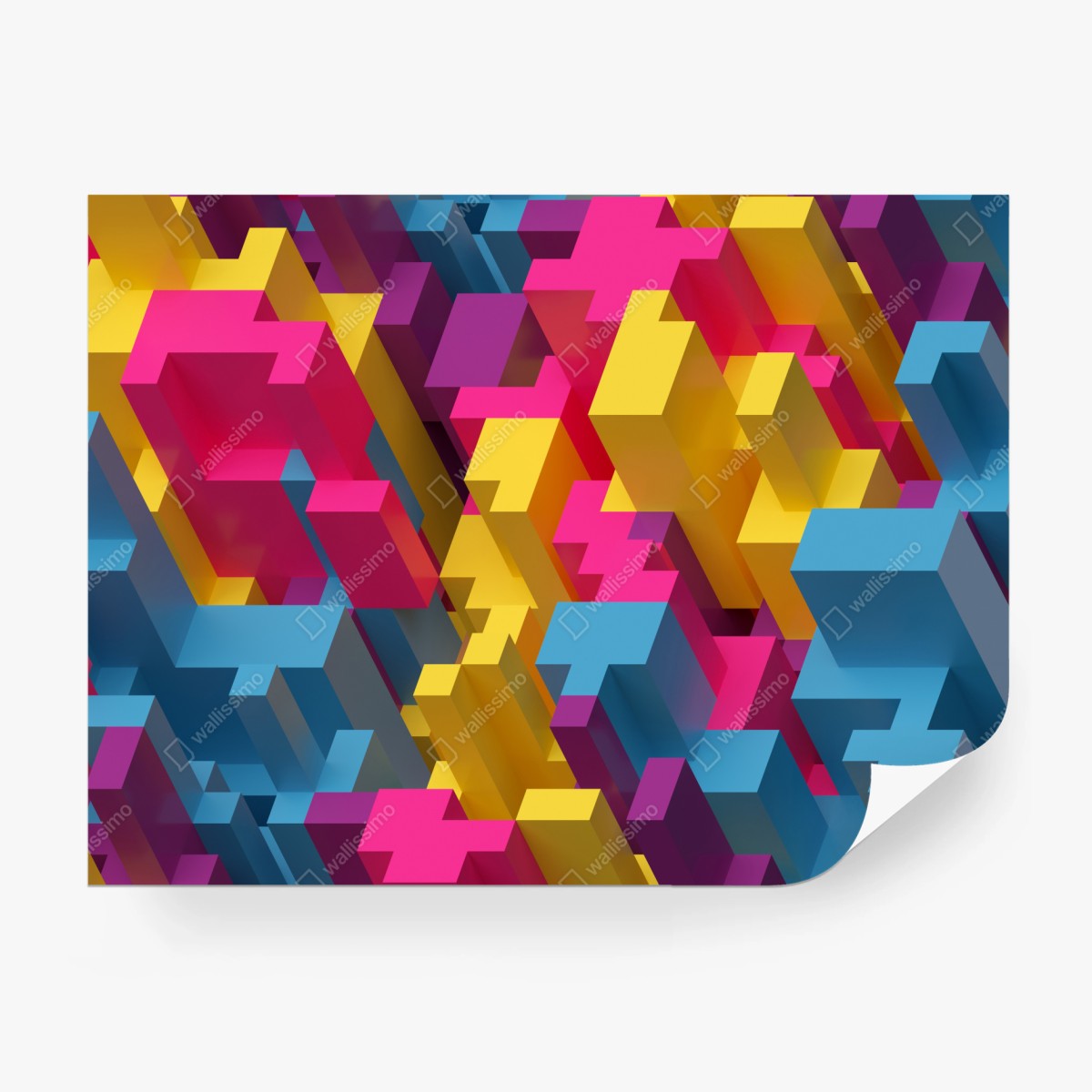 Fototapete buntes 3d-voxel-muster – Pixers®