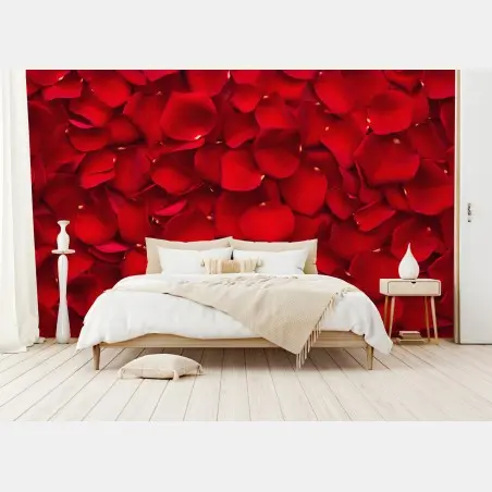 Fototapete rote rosenblätter hintergrund – Pixers®