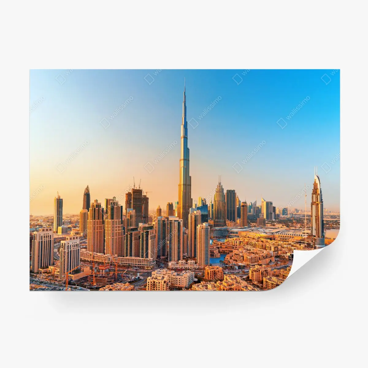 Fototapete Dubai skyline in der goldenen stunde – Pixers®