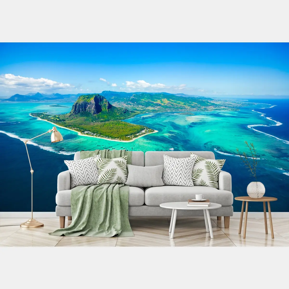 Fototapete Le Morne panorama der türkislagune – Pixers®