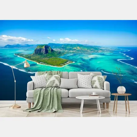 Fototapete Le Morne panorama der türkislagune – Pixers®