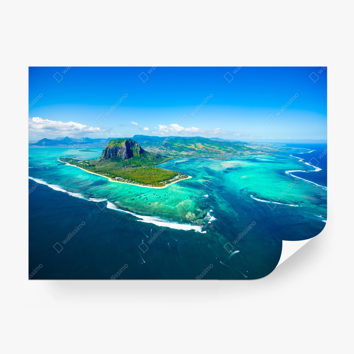 Fototapete Le Morne panorama der türkislagune – Pixers®